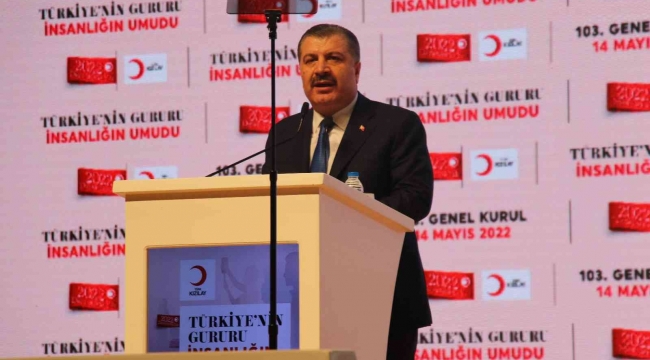 Sağlık Bakanı Fahrettin Koca, Türk Kızılay 103. Genel Kurulu'nda konuştu