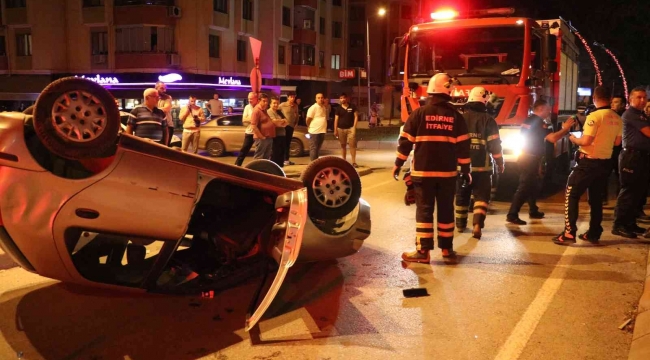 Edirne'de kontrolden çıkan otomobil takla attı: 2 yaralı