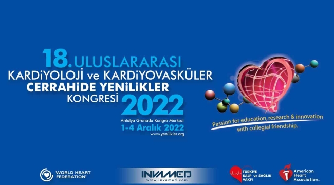 "18'inci Uluslararası Kardiyoloji ve Kardiyovasküler Cerrahide Yenilikler Kongresi" Antalya'da gerçekleştirilecek