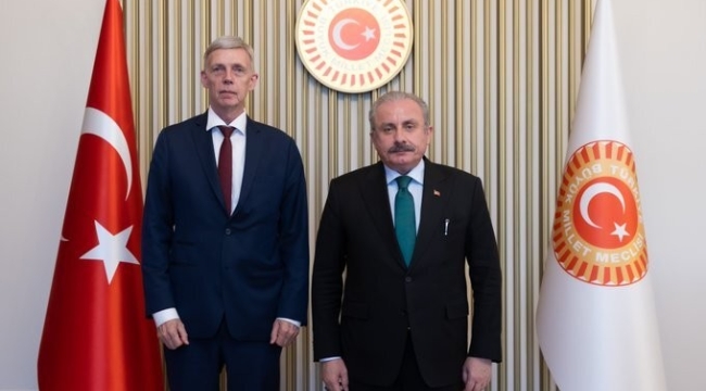 TBMM Başkanı Şentop, Norveç'in Ankara Büyükelçisi Erling Skjonsberg'i Meclis'te kabul etti