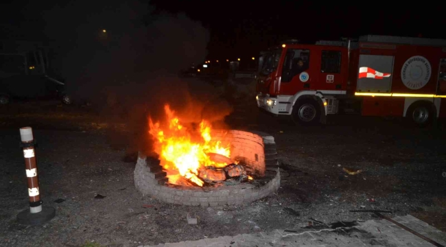 Yediemin otoparkında patlama: Isınmak için yaktığı lastik bomba gibi patladı