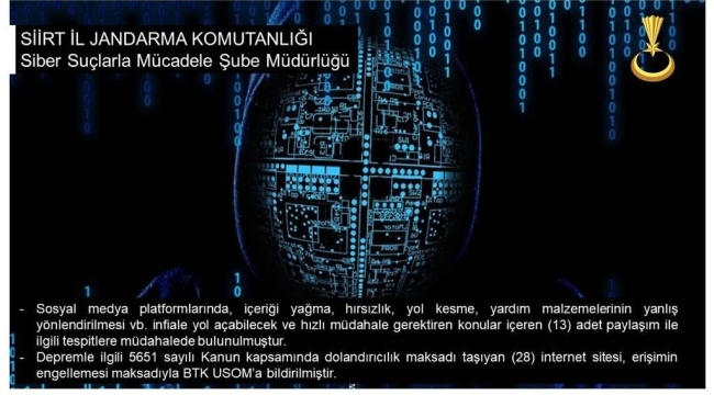 Jandarma 13 sosyal medya paylaşımına müdahalede bulundu