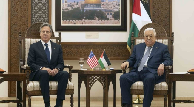 Filistin Devlet Başkanı Abbas, ABD Dışişleri Bakanı Blinken ile bir araya geldi