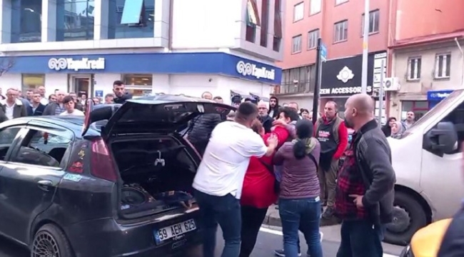 Tekirdağ'da kaza anı ve gergin anlar kamerada