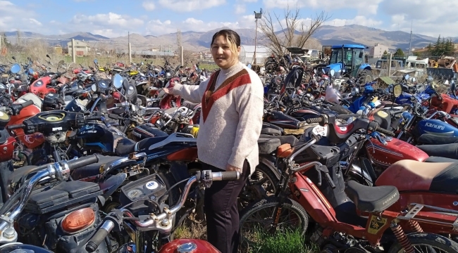 Yediemin otoparkındaki motosikletler geri dönüşüme gönderildi