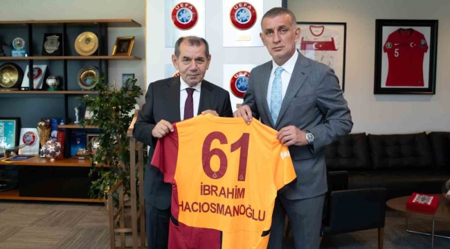 Galatasaray Başkanı Dursun Özbek, TFF Başkanı Hacıosmanoğlu'nu ziyaret etti