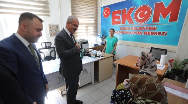 Vali Ömer Toraman'dan, Ezine Belediye Başkanı Güray Yüksel'e iade-i ziyaret