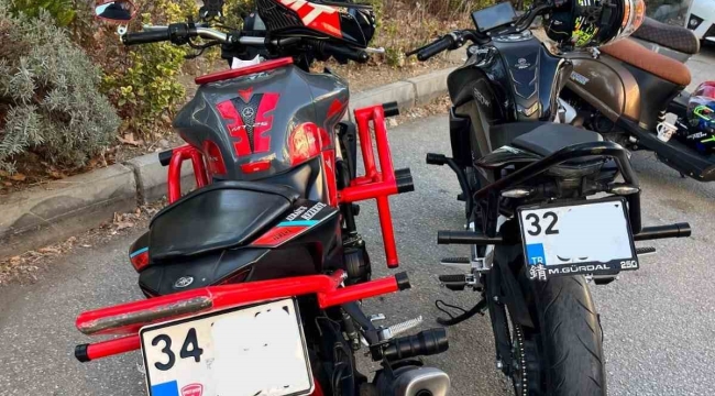 Isparta'da trafiği tehlikeye düşüren 2 motosiklet sürücüsüne ceza yazıldı