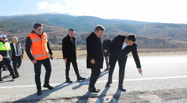 Vali Aydoğdu, yol çalışmalarını inceledi