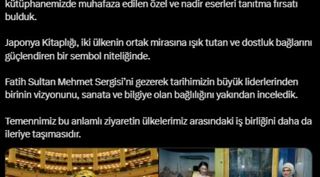 Emine Erdoğan'dan Japonya Veliaht Prensesi Akishino ile görüşmesine ilişkin paylaşım:
