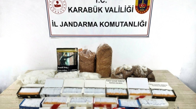 Jandarma binlerce adet makaron ve filtre ele geçirdi