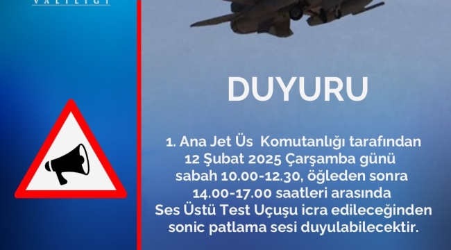 Eskişehir için sonic patlama sesi uyarısı