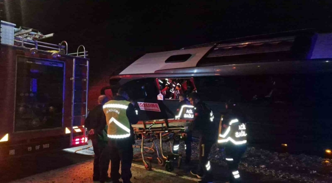 Çorum'da otobüs kazası: Çok sayıda yaralı var
