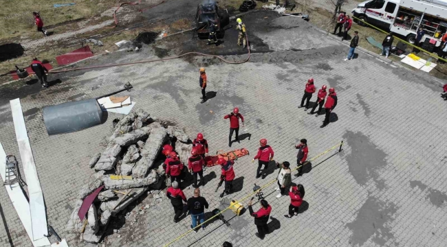 Ardahan Üniversitesi'nde gerçeğini aratmayan tatbikat