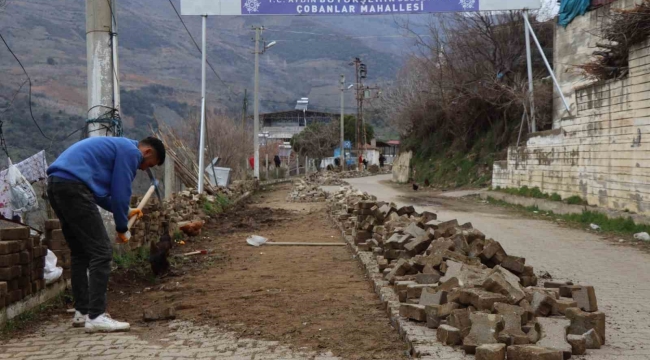 Çobanlar'da yol çalışması tamamlandı