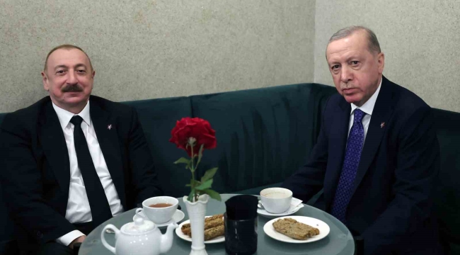 Cumhurbaşkanı Erdoğan ve Aliyev, Tiran'da çay içerek sohbet etti