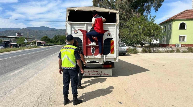 Eksik evrakla canlı hayvan taşıyan 2 kişi cezadan kaçamadı