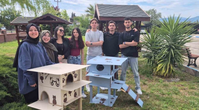 Havran MYO öğrencilerinden kedilere sıcacık yuva