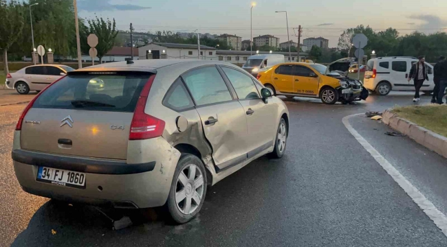 Kural ihlali yapan taksi kazaya sebep oldu, 1 yaralı