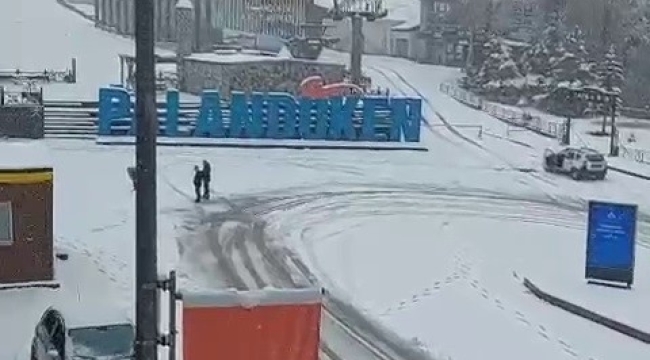 Palandöken Kayak Merkezi beyaza büründü