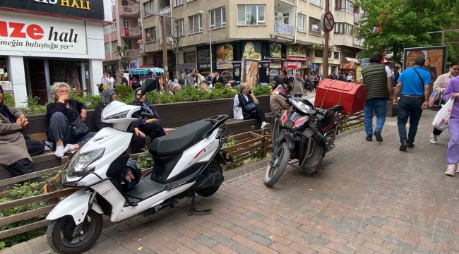 Park yasağına rağmen motosiklet işgali