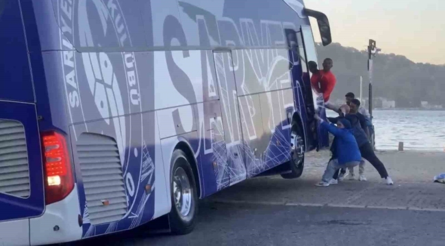 Şampiyon Sarıyer'in otobüsü devrilmekten son anda kurtuldu