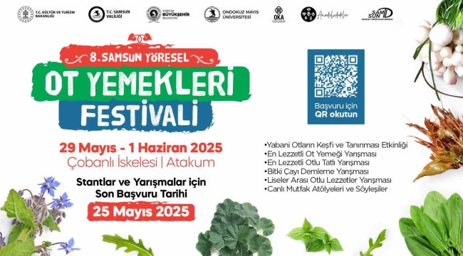 Samsun Yöresel Ot Yemekleri Festivali'nde bin 800'ün üzerinde yenilebilir ot ve lezzet tanıtılacak