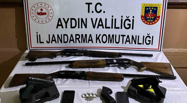 Söke'deki operasyonda tabanca ve tüfek ele geçirildi